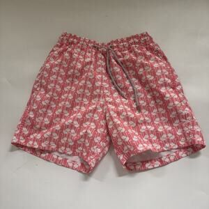 Love Brand & Co Swim Trunks Lined Shorts Flamingo All Over Print Mens Small
